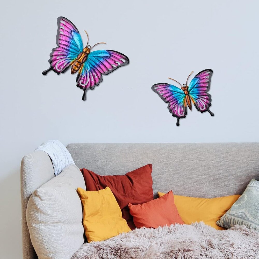 Metal butterfly wall decor 2 pack